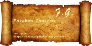 Fazekas Gaszton névjegykártya